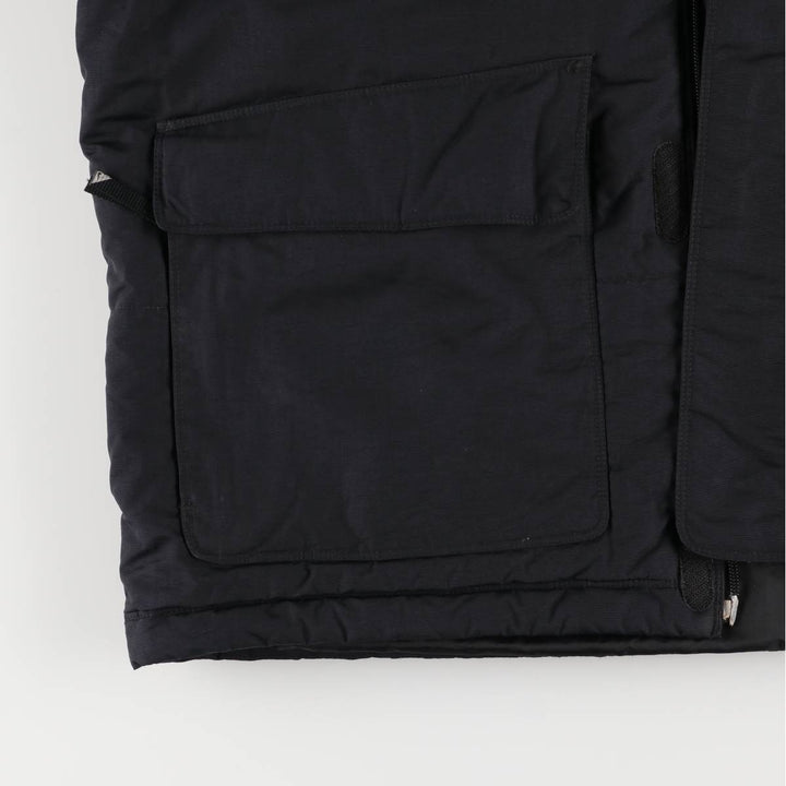 2000'S Nike Back Logo Padded Hoodie Puffer Jacket Men's Size L Nylon black type Vintage Second Hand