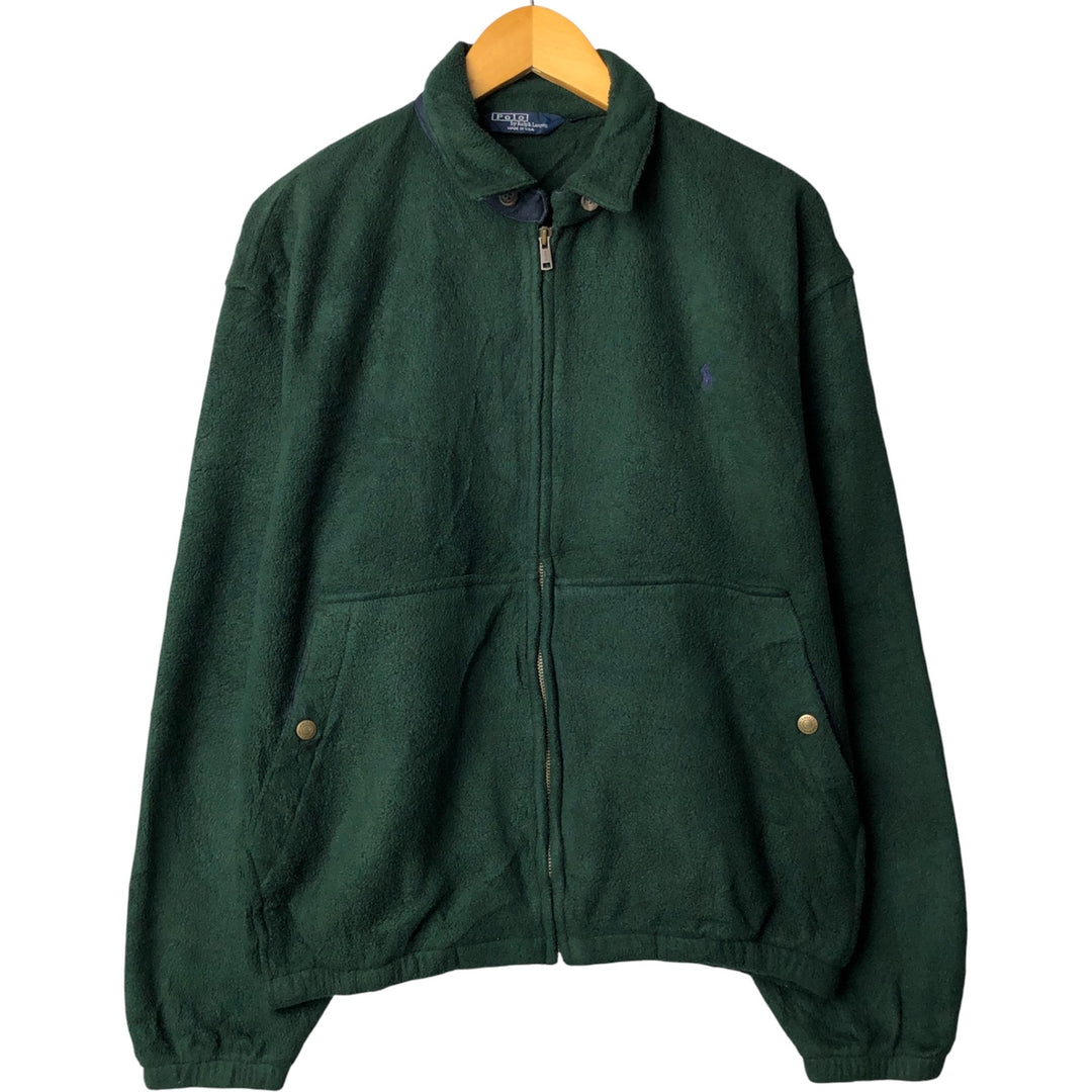 Vintage 90'S Ralph Lauren swing-top fleece jacket, made in the USA, size M. polyester green type Vintage Second Hand
