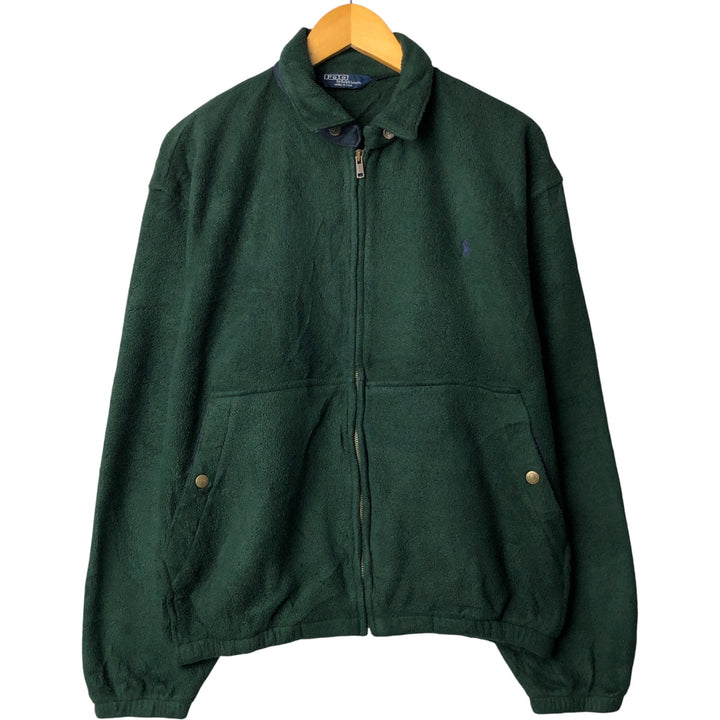 Vintage 90'S Ralph Lauren swing-top fleece jacket, made in the USA, size M. polyester green type Vintage Second Hand