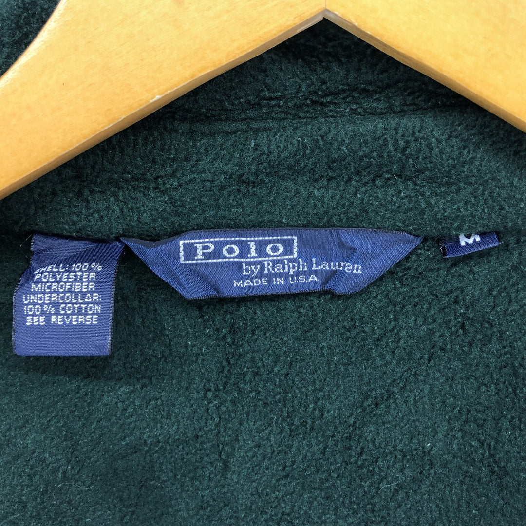 Vintage 90'S Ralph Lauren swing-top fleece jacket, made in the USA, size M. polyester green type Vintage Second Hand