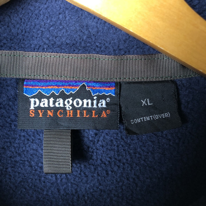 Patagonia Synchilla Fleece Jacket, Men's XL polyester navy blue type Vintage Second Hand
