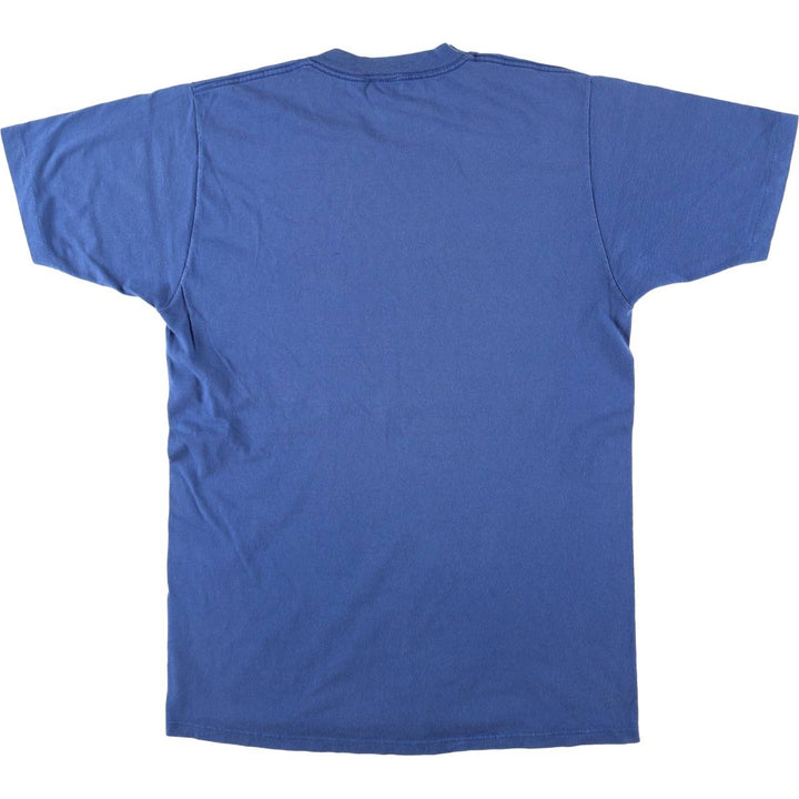 Vintage 90'S H.WOLF and SONS printed T-shirt, Made in USA, Men's Size L cotton blue type Vintage Second Hand