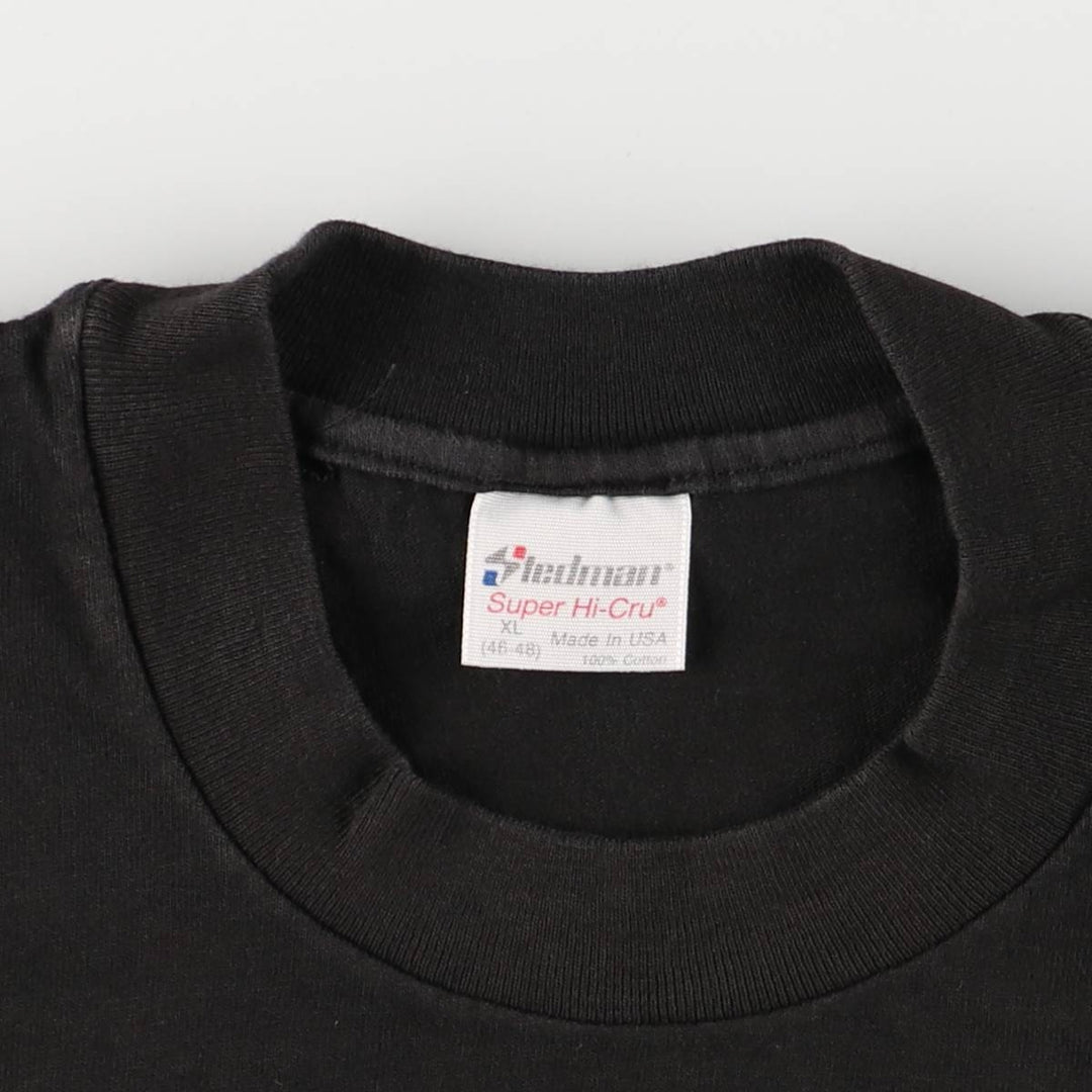 Vintage 90'S Stedman Printed T-Shirt, Made in USA, Men's XL cotton black type Vintage Second Hand
