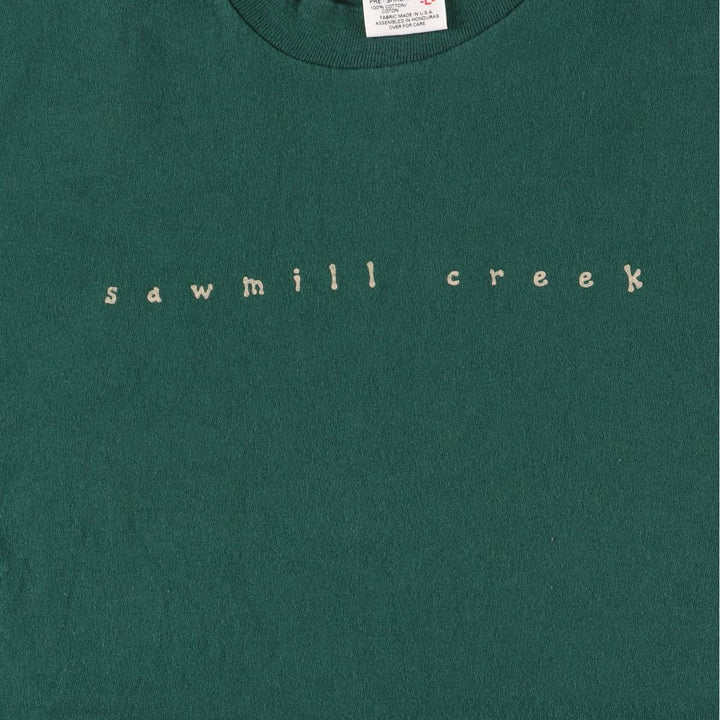 Anvil Vintage Printed T-Shirt, Men's Size L cotton green type Vintage Second Hand