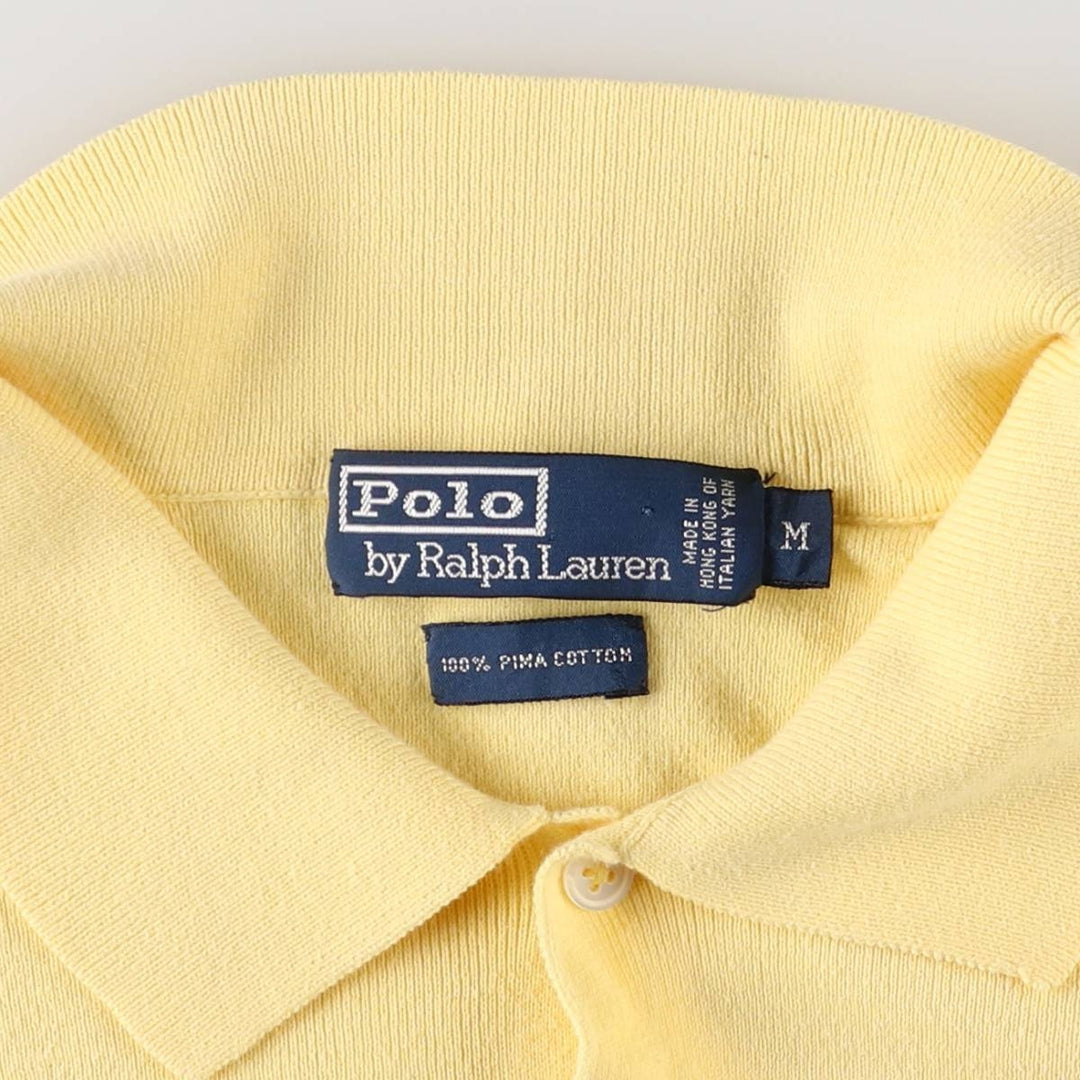 Ralph Lauren POLO by Ralph Lauren Polo knit sweater, men's size M Pima Cotton yellow type Vintage Second Hand
