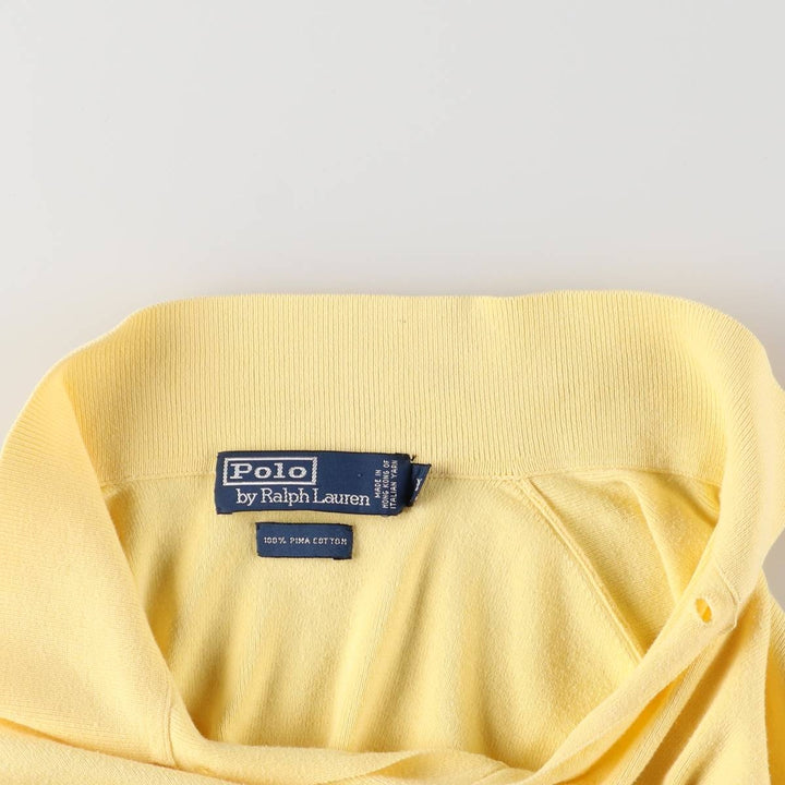 Ralph Lauren POLO by Ralph Lauren Polo knit sweater, men's size M Pima Cotton yellow type Vintage Second Hand