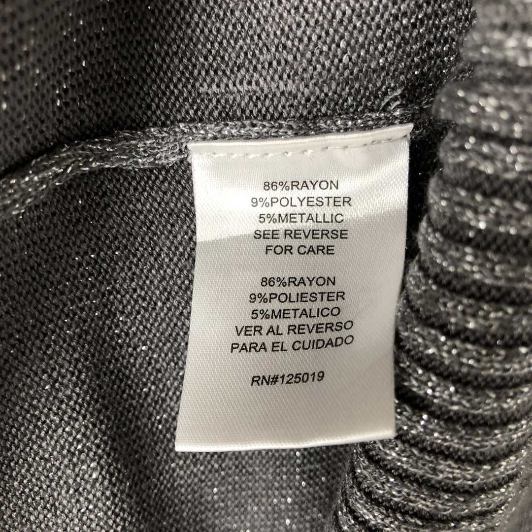 JOSEPH.A Turtleneck Lamé Knit Sweater, Women's Size L Rayon Silver type Vintage Second Hand