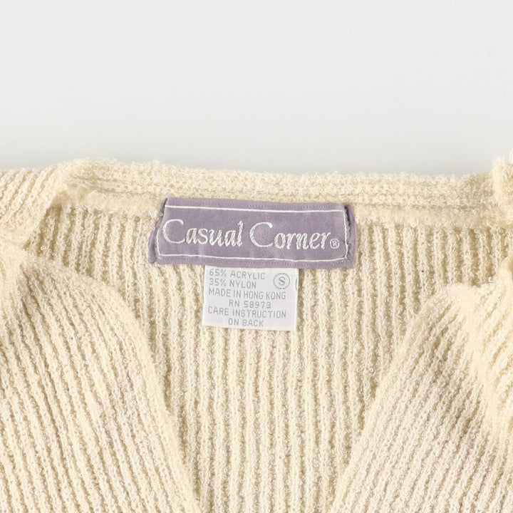CASUAL CORNER Acrylic Knit Cardigan, Women's Size S acrylic ivory Vintage Second Hand