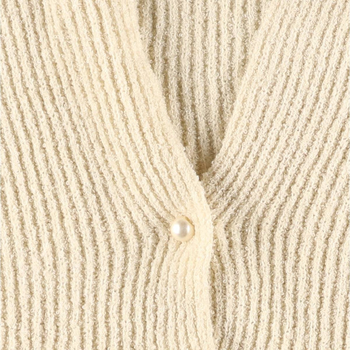 CASUAL CORNER Acrylic Knit Cardigan, Women's Size S acrylic ivory Vintage Second Hand