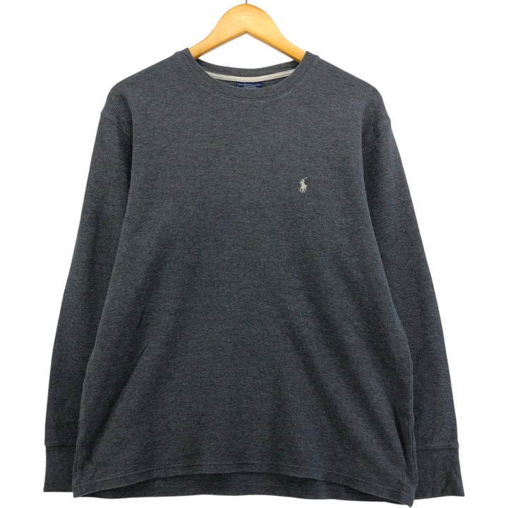 Ralph Lauren POLO RALPH LAUREN SLEEPWEAR Thermal Long T-shirt Waffle Men's L size cotton gray type Vintage Second Hand