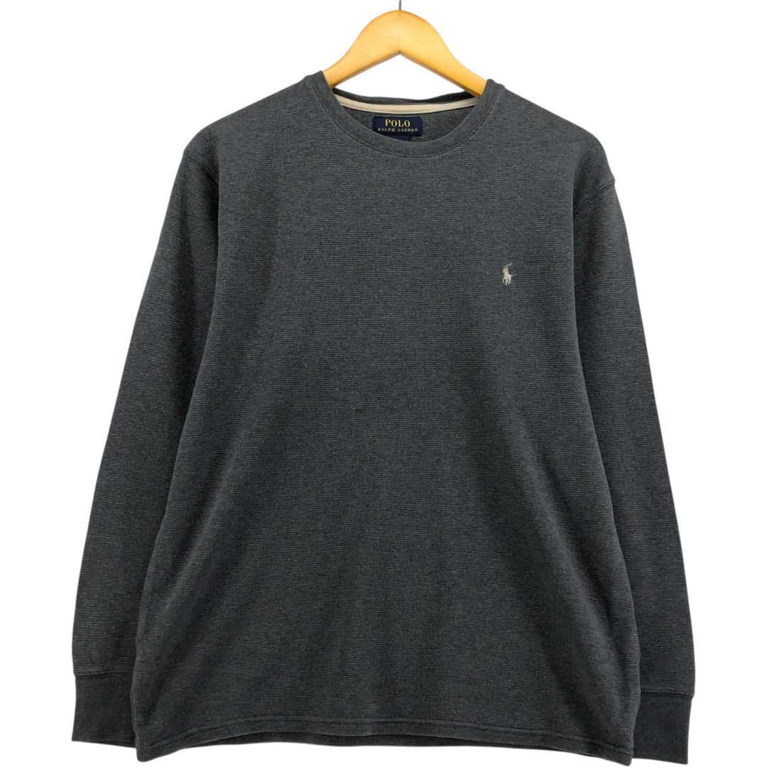 Ralph Lauren POLO RALPH LAUREN Thermal Long T-shirt Waffle Men's XL cotton gray type Vintage Second Hand