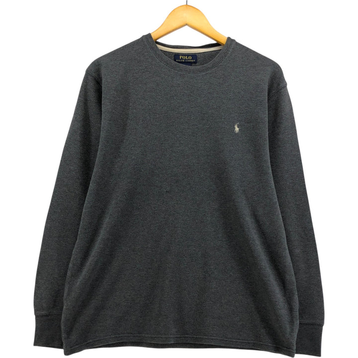 Ralph Lauren POLO RALPH LAUREN Thermal Long T-shirt Waffle Men's XL cotton gray type Vintage Second Hand