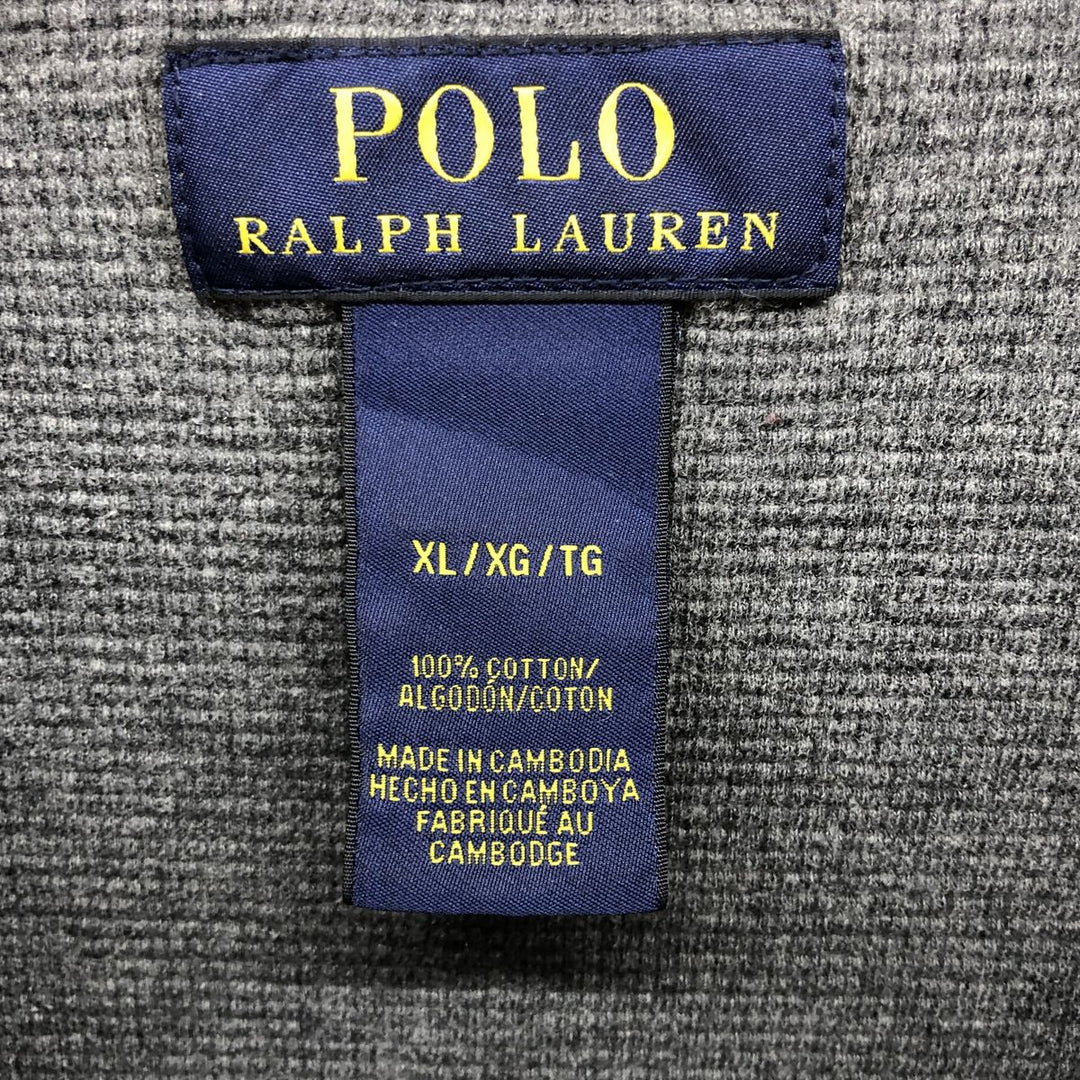 Ralph Lauren POLO RALPH LAUREN Thermal Long T-shirt Waffle Men's XL cotton gray type Vintage Second Hand