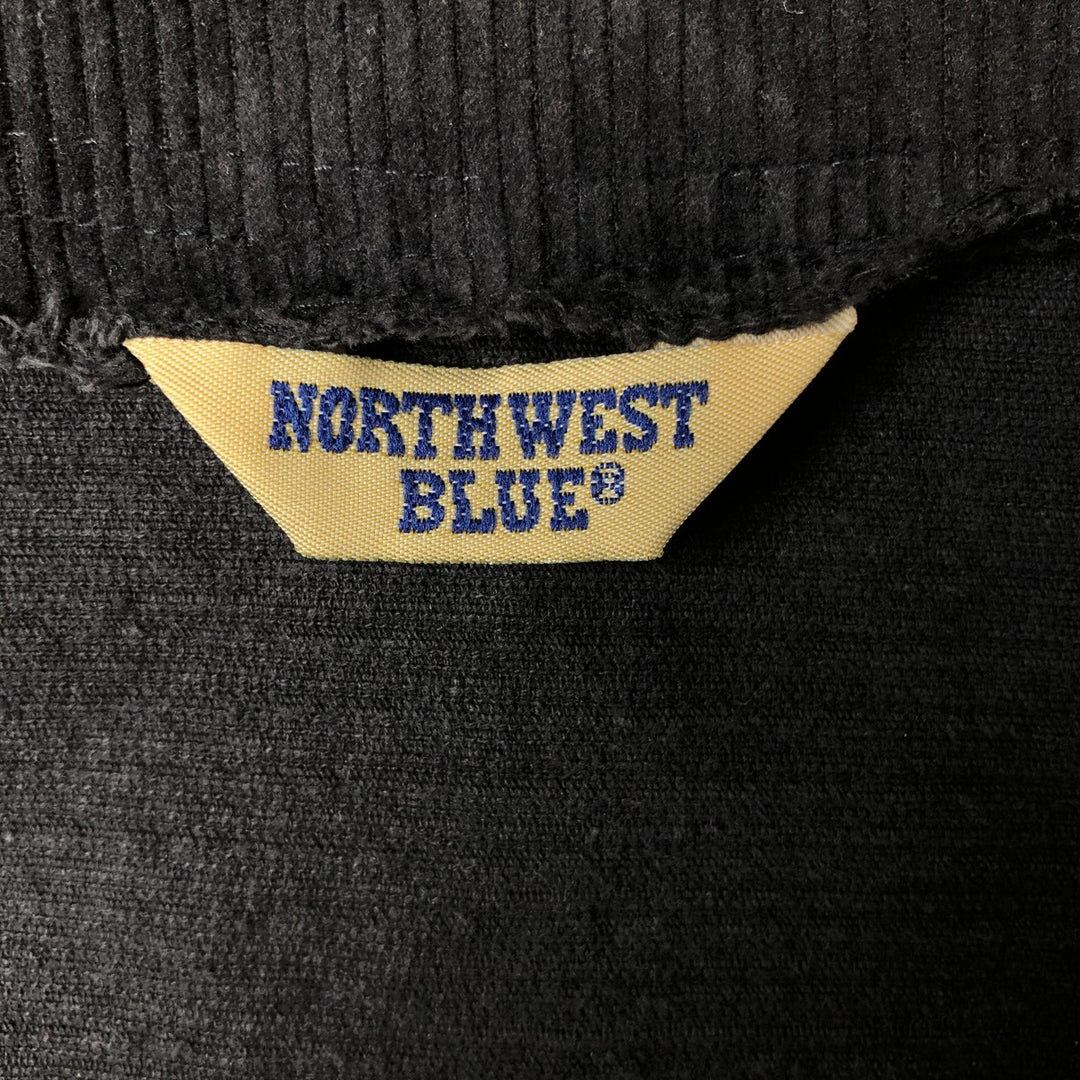 Northwest Blue Corduroy Vest with Front Opening, Women's Size L, Vintage unclear black type Vintage Second Hand