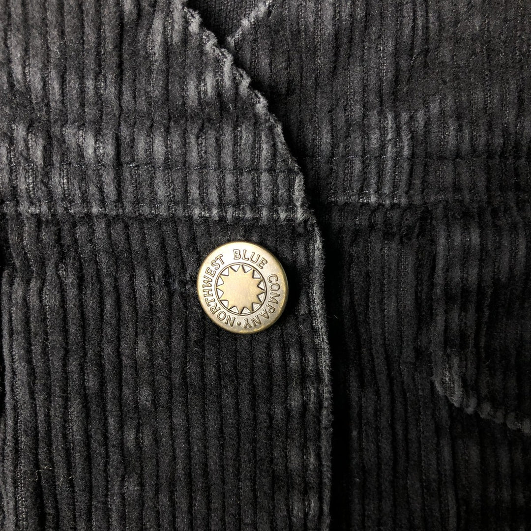 Northwest Blue Corduroy Vest with Front Opening, Women's Size L, Vintage unclear black type Vintage Second Hand