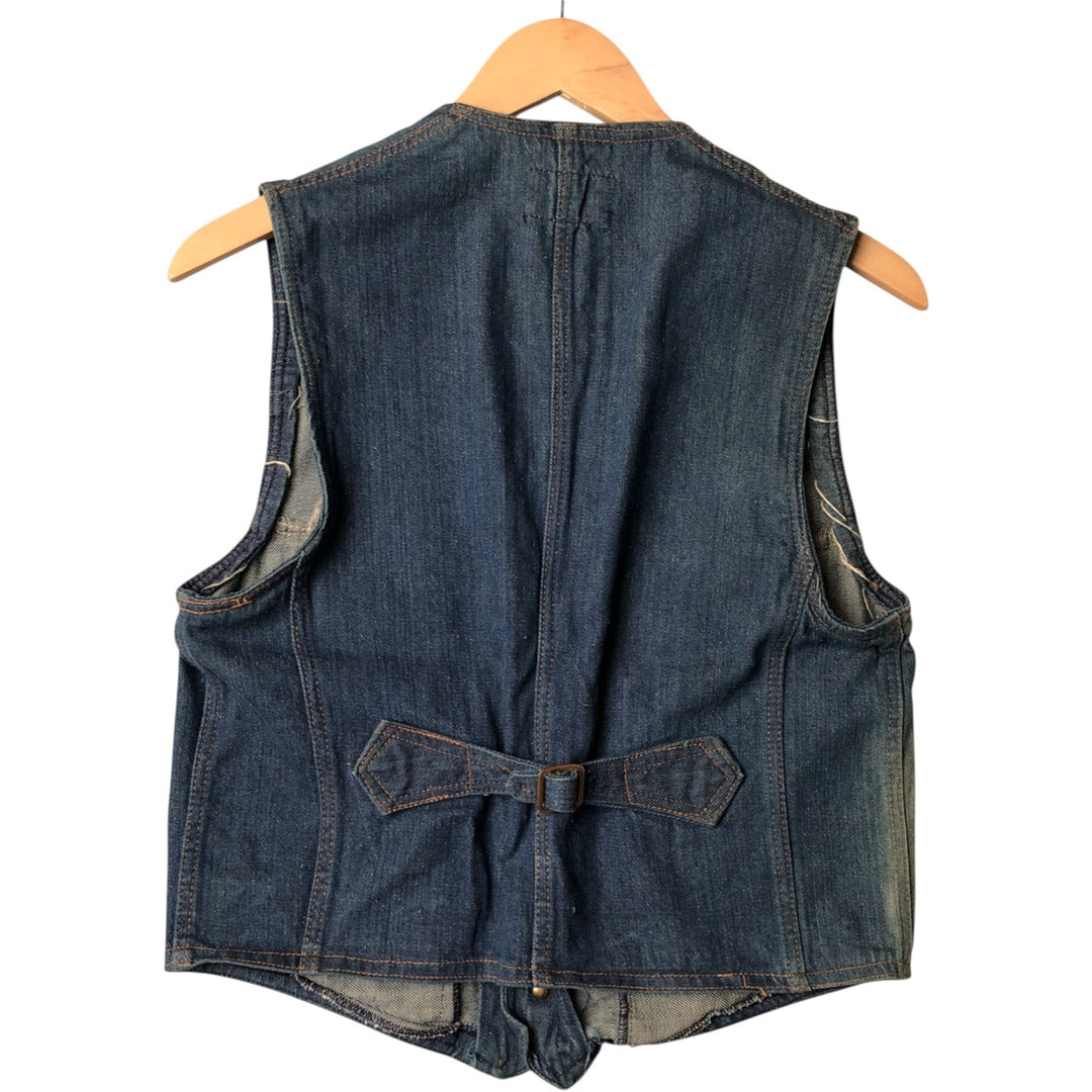 70'S OUTERLIMITS Open Front Denim Vest Women's Size S Vintage cotton blue type Vintage Second Hand