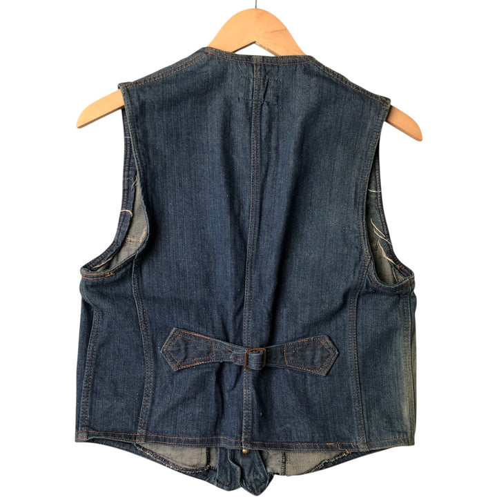 70'S OUTERLIMITS Open Front Denim Vest Women's Size S Vintage cotton blue type Vintage Second Hand