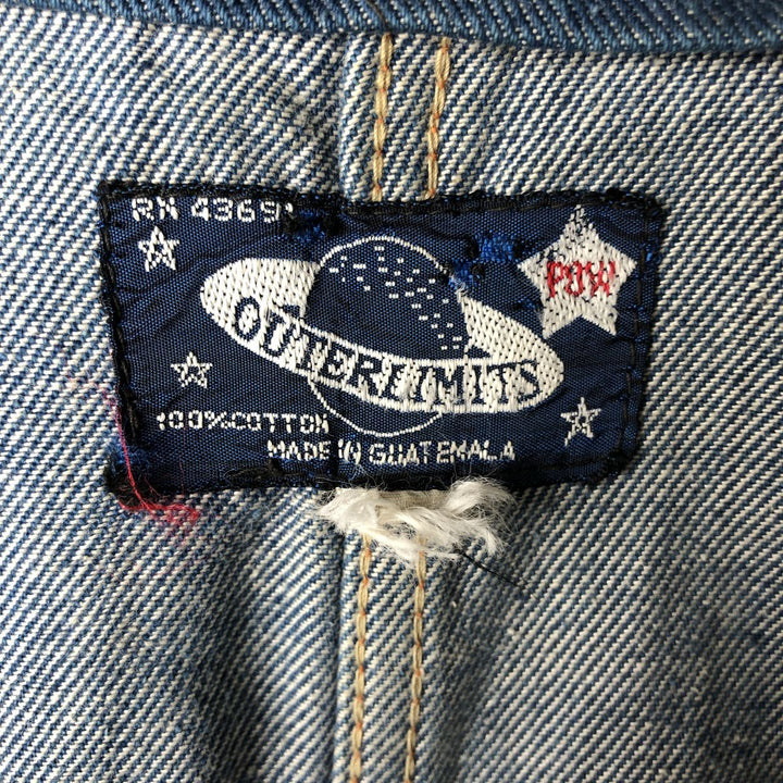 70'S OUTERLIMITS Open Front Denim Vest Women's Size S Vintage cotton blue type Vintage Second Hand