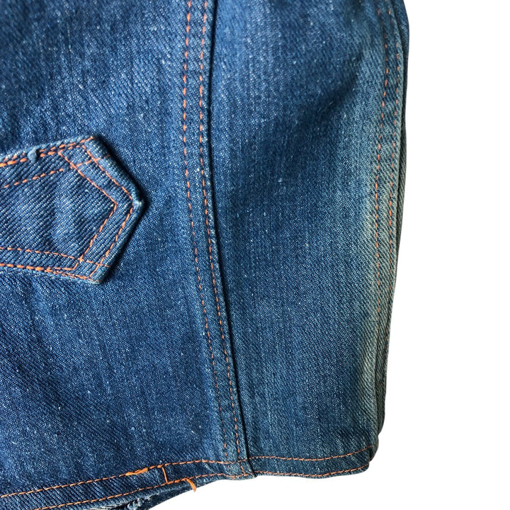 70'S OUTERLIMITS Open Front Denim Vest Women's Size S Vintage cotton blue type Vintage Second Hand