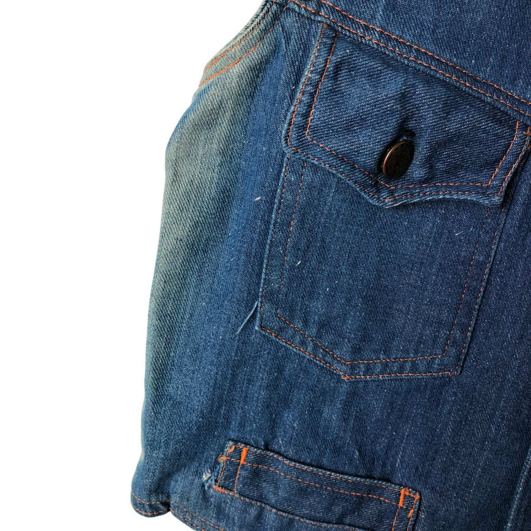 70'S OUTERLIMITS Open Front Denim Vest Women's Size S Vintage cotton blue type Vintage Second Hand