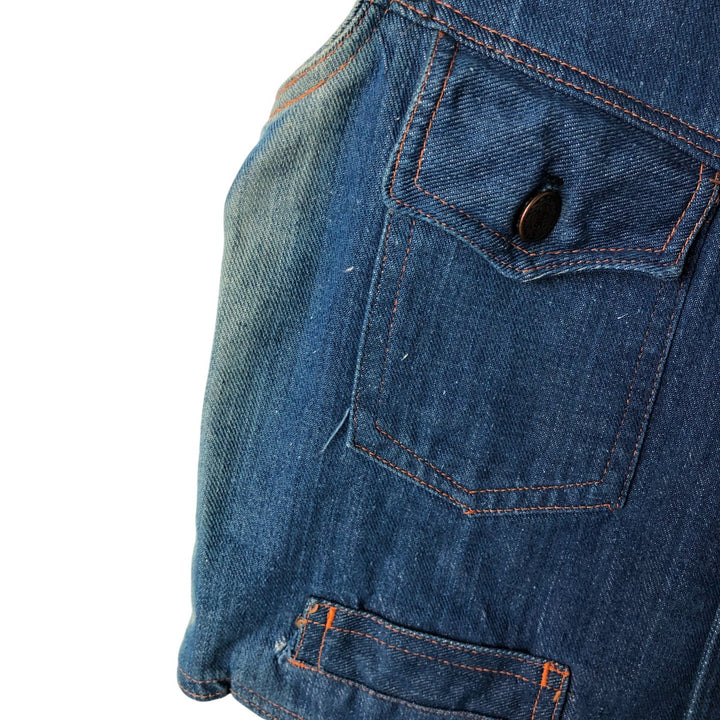 70'S OUTERLIMITS Open Front Denim Vest Women's Size S Vintage cotton blue type Vintage Second Hand