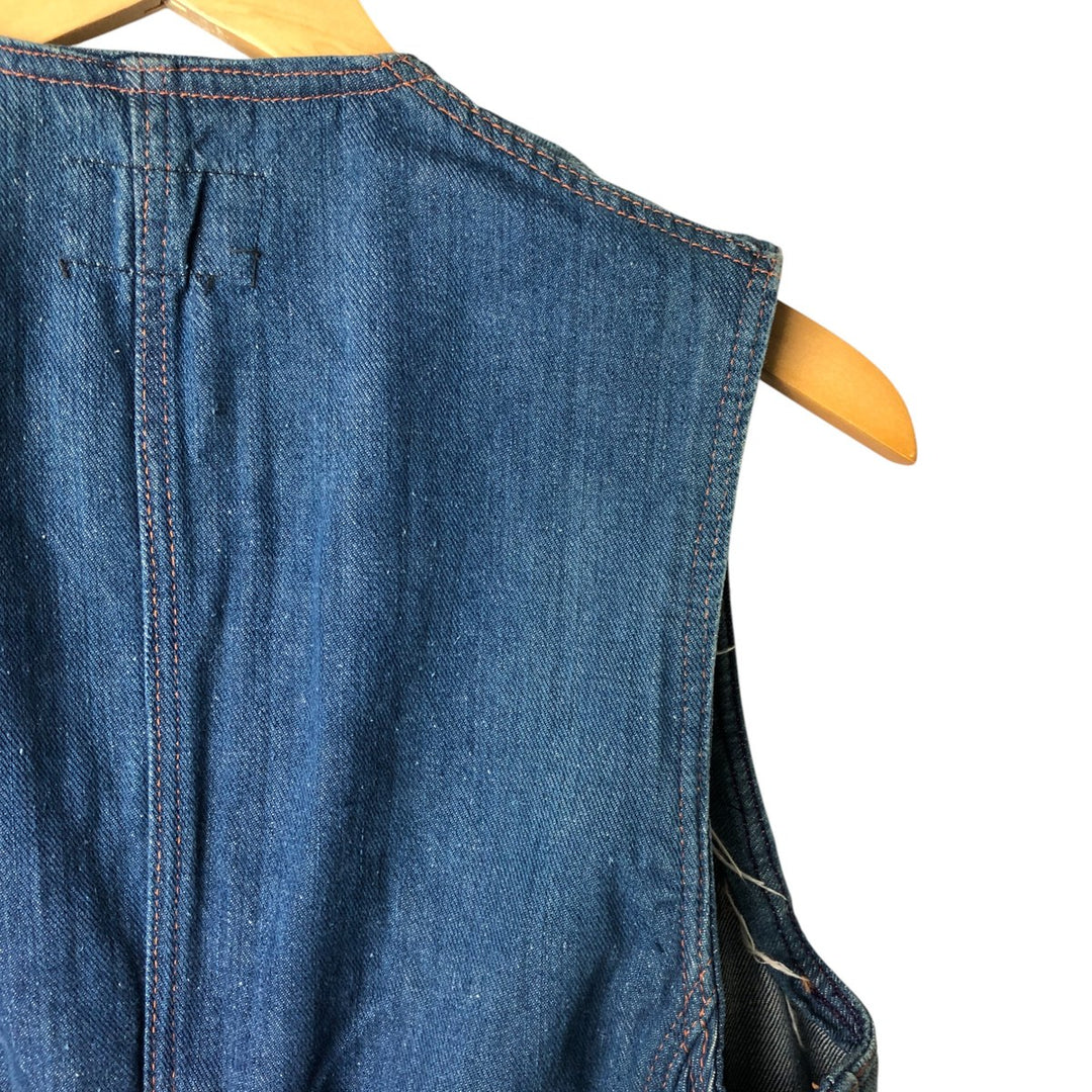 70'S OUTERLIMITS Open Front Denim Vest Women's Size S Vintage cotton blue type Vintage Second Hand
