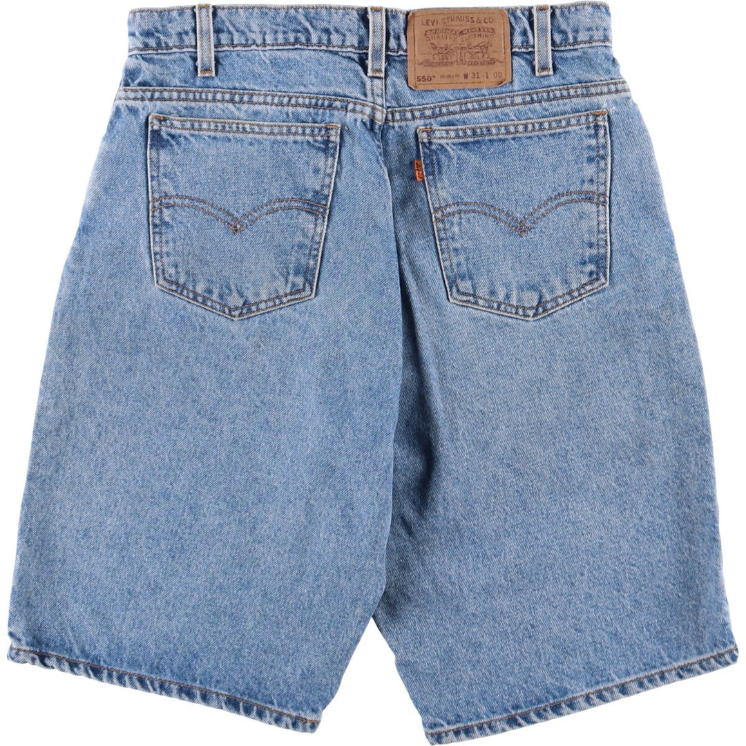 Levi's 550 Relaxed Fit Denim Shorts with Orange Tab, Men's Size W30 cotton Blue type light blue Vintage Second Hand