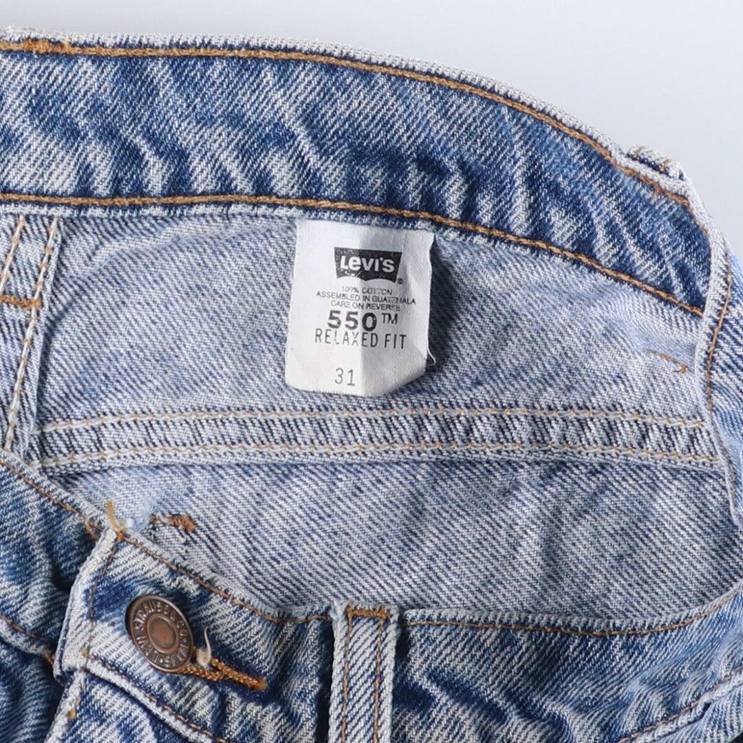Levi's 550 Relaxed Fit Denim Shorts with Orange Tab, Men's Size W30 cotton Blue type light blue Vintage Second Hand