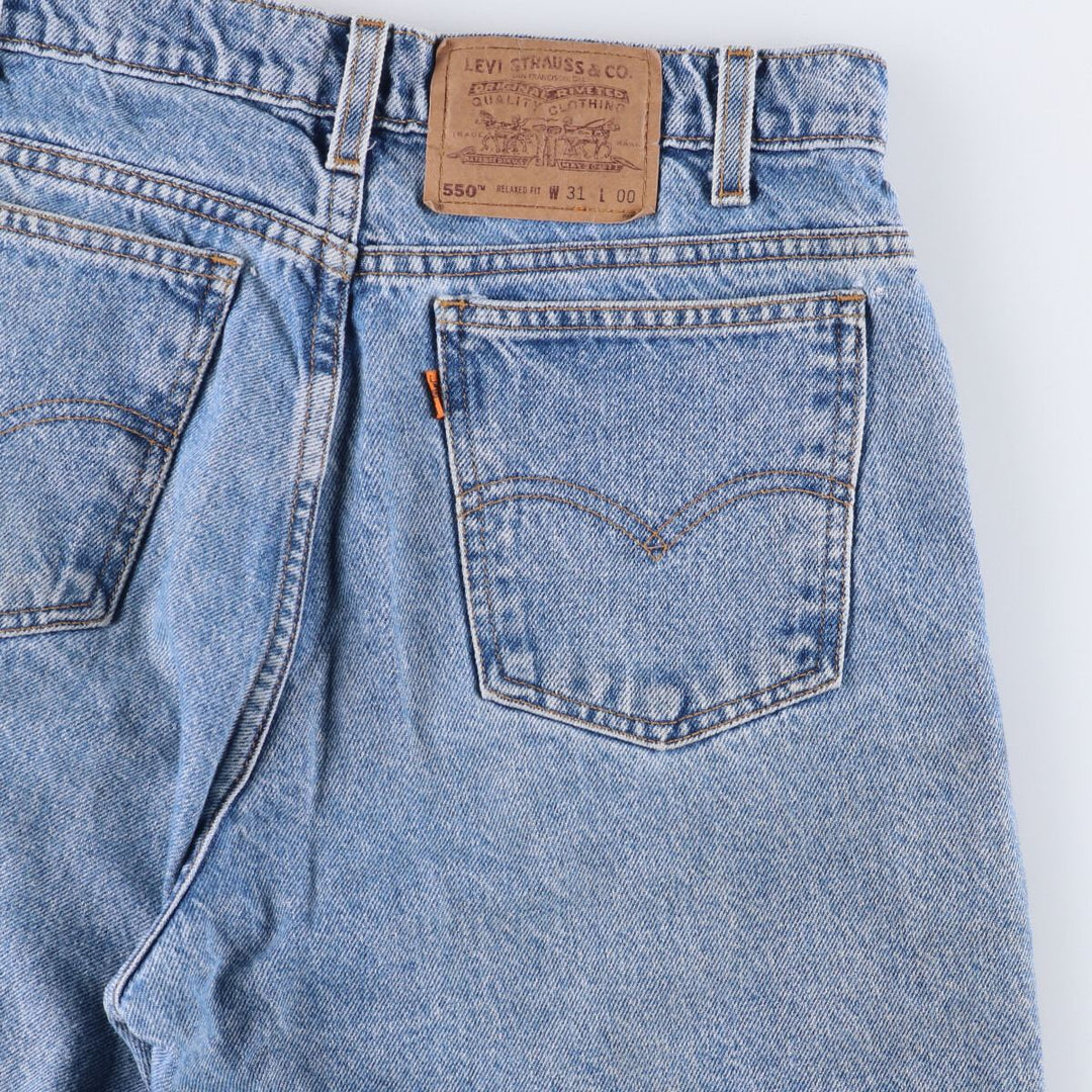 Levi's 550 Relaxed Fit Denim Shorts with Orange Tab, Men's Size W30 cotton Blue type light blue Vintage Second Hand