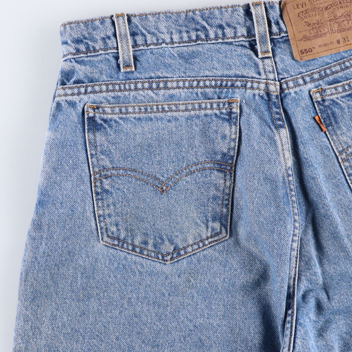 Levi's 550 Relaxed Fit Denim Shorts with Orange Tab, Men's Size W30 cotton Blue type light blue Vintage Second Hand