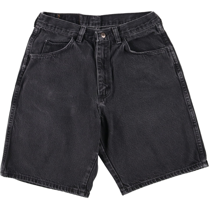 Wrangler Men's Black Denim Shorts, Size W29 cotton black type Vintage Second Hand