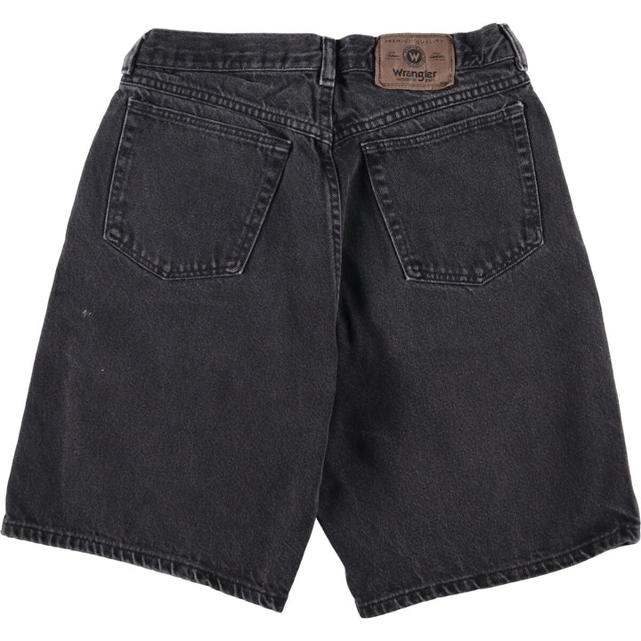 Wrangler Men's Black Denim Shorts, Size W29 cotton black type Vintage Second Hand