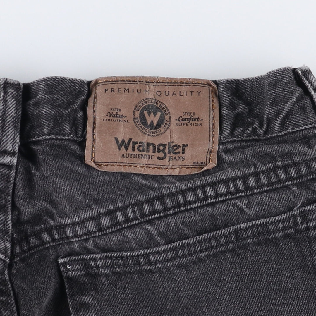 Wrangler Men's Black Denim Shorts, Size W29 cotton black type Vintage Second Hand