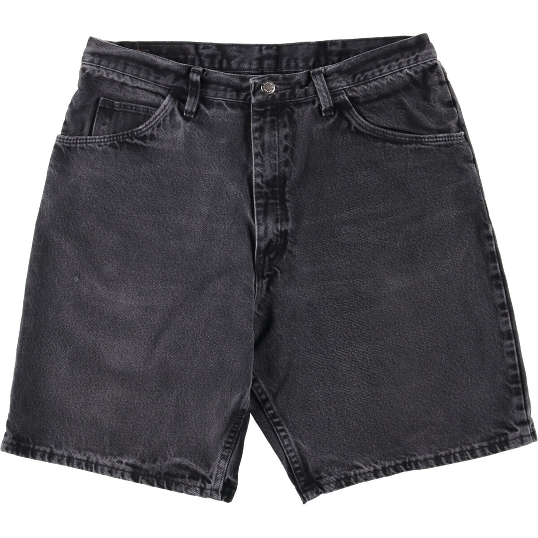 Wrangler Relaxed Fit Black Denim Shorts, Men's Size 35 cotton black type Vintage Second Hand