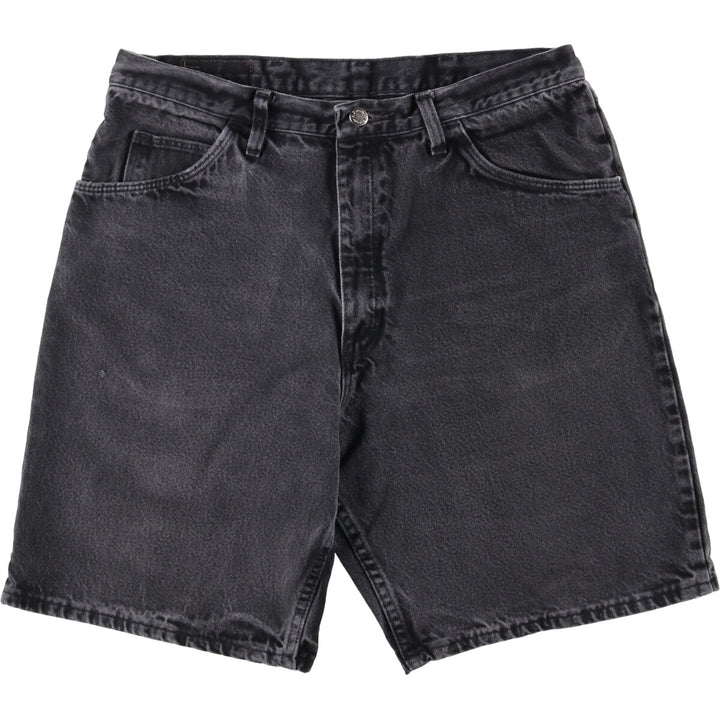 Wrangler Relaxed Fit Black Denim Shorts, Men's Size 35 cotton black type Vintage Second Hand