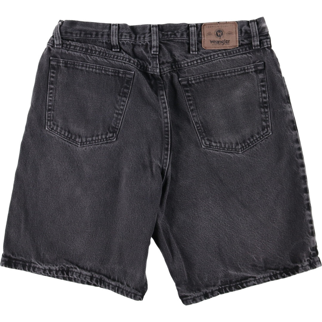 Wrangler Relaxed Fit Black Denim Shorts, Men's Size 35 cotton black type Vintage Second Hand