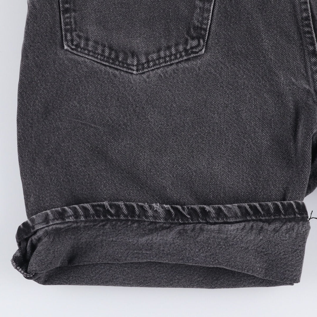 Wrangler Relaxed Fit Black Denim Shorts, Men's Size 35 cotton black type Vintage Second Hand