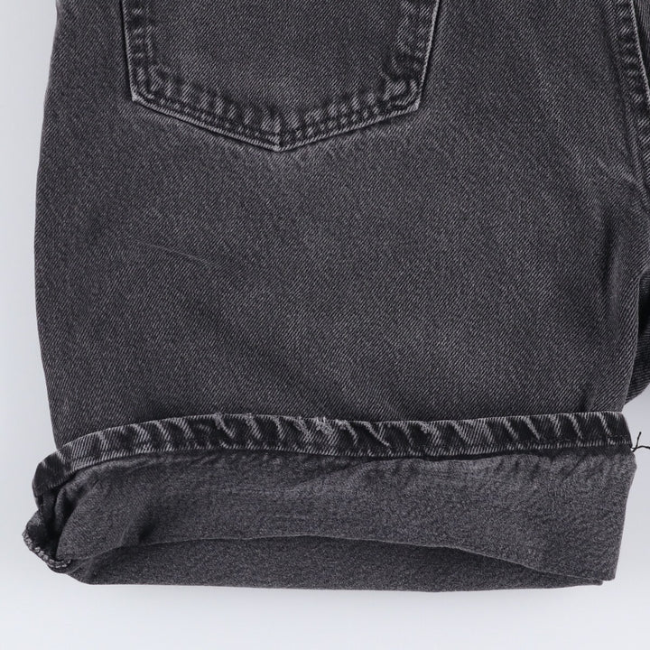 Wrangler Relaxed Fit Black Denim Shorts, Men's Size 35 cotton black type Vintage Second Hand