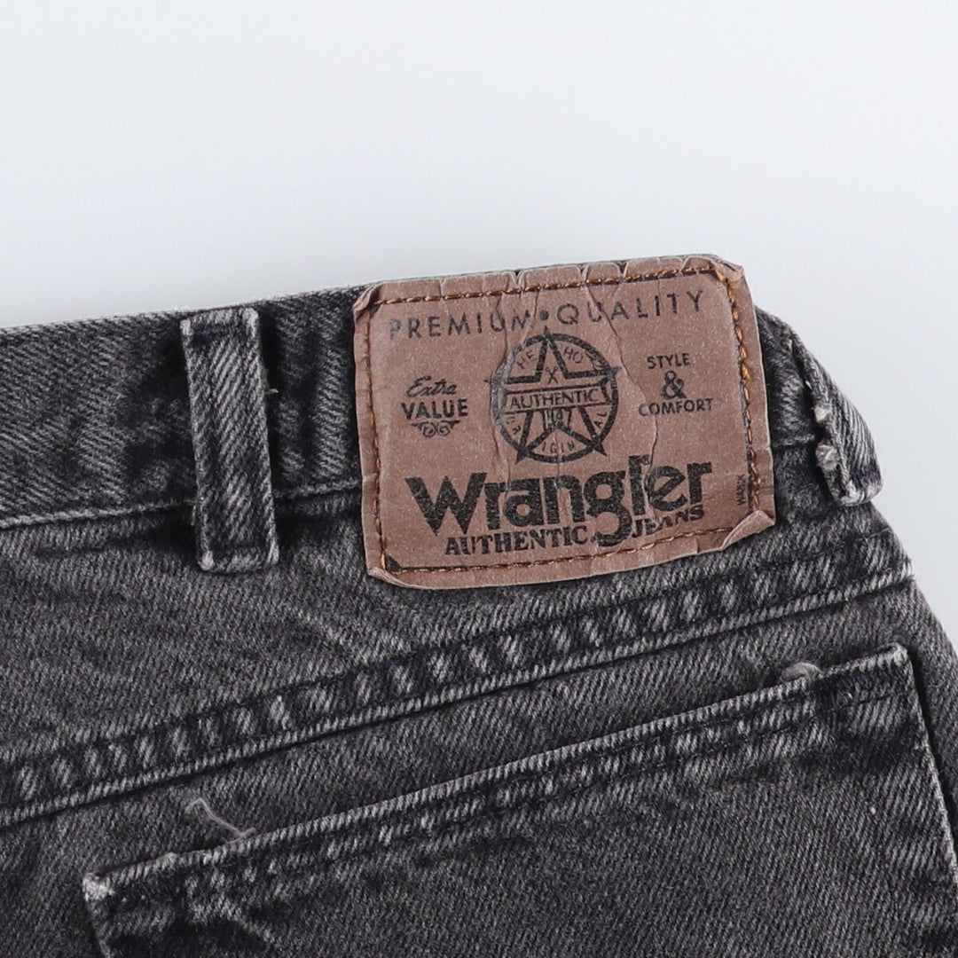 Wrangler Black Denim Shorts, Shorts, Men's, W34 cotton black type Vintage Second Hand