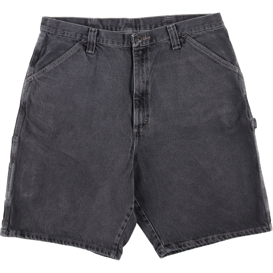 Wrangler Men's Black Denim Painter Shorts, Size W37 cotton black type Vintage Second Hand