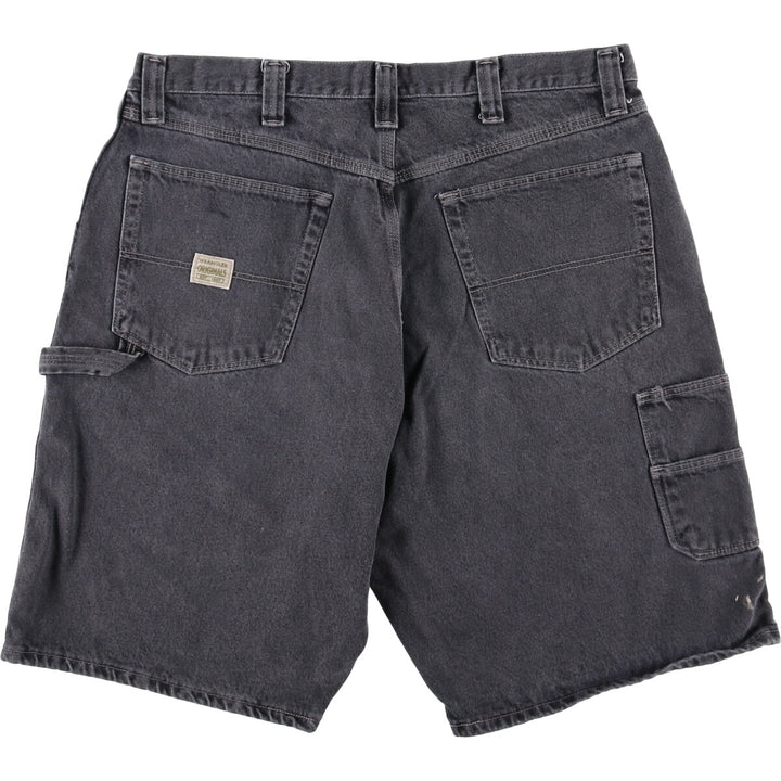 Wrangler Men's Black Denim Painter Shorts, Size W37 cotton black type Vintage Second Hand