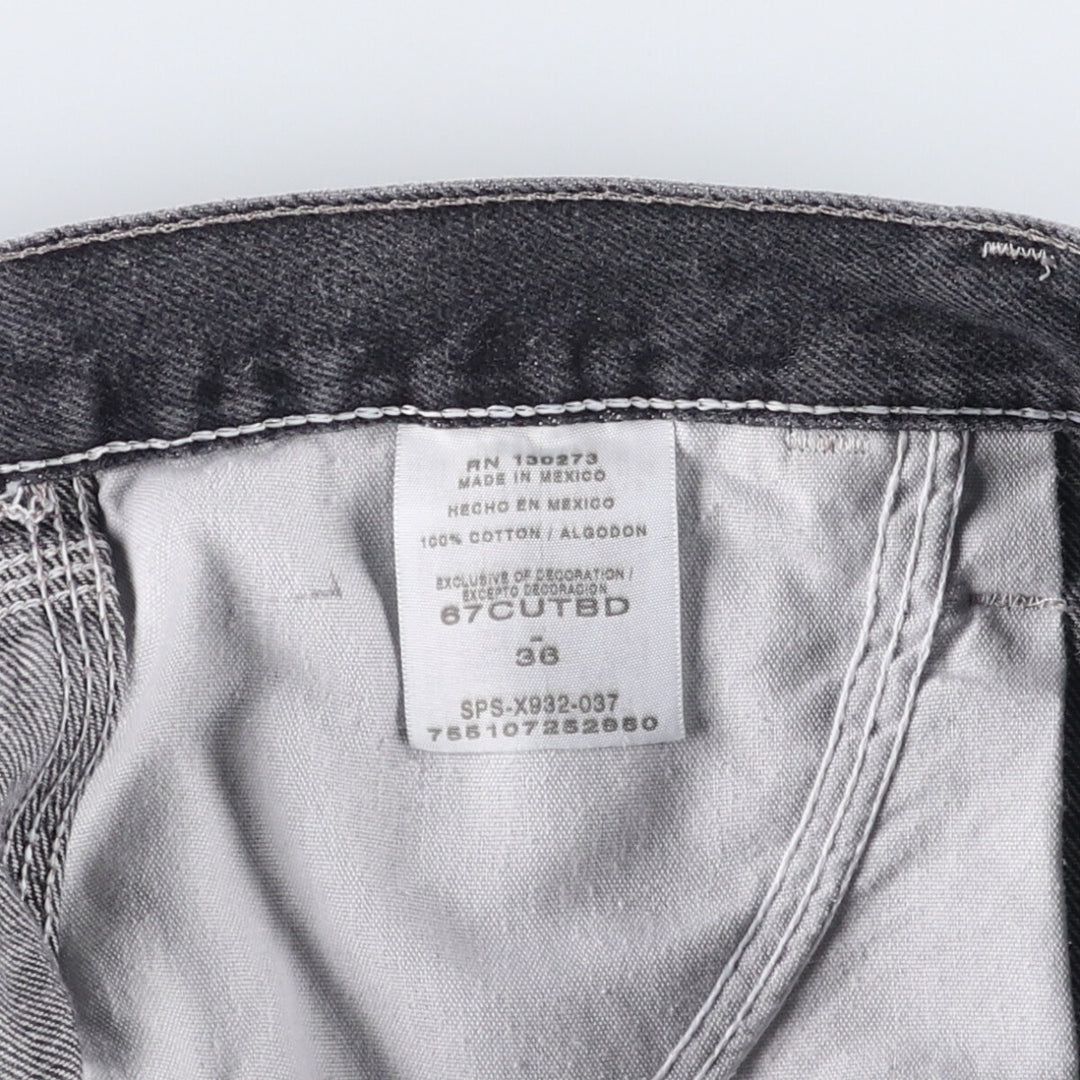 Wrangler Men's Black Denim Painter Shorts, Size W37 cotton black type Vintage Second Hand