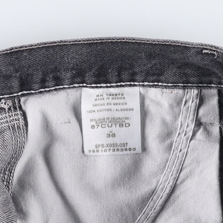Wrangler Men's Black Denim Painter Shorts, Size W37 cotton black type Vintage Second Hand