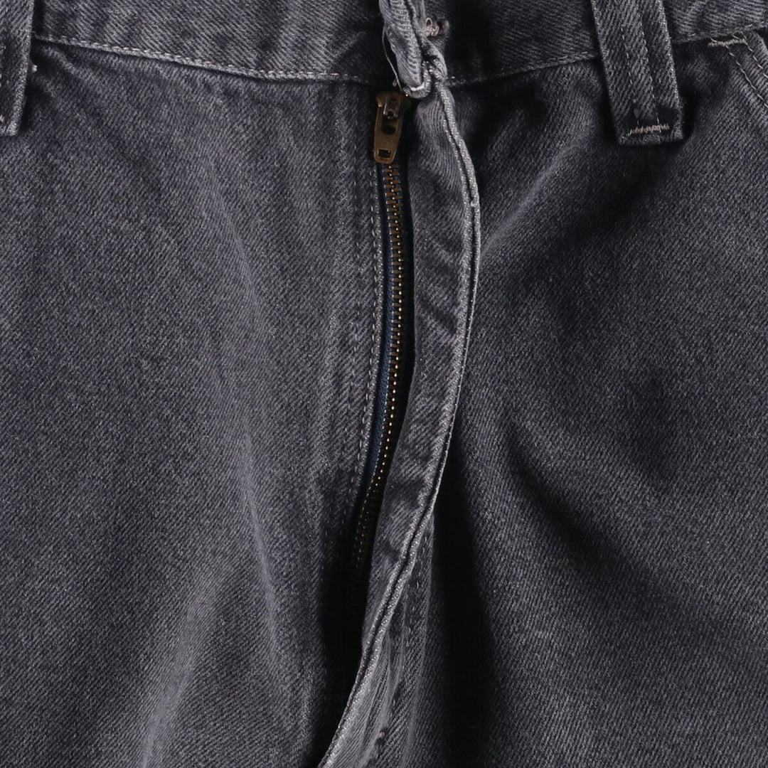 Wrangler Men's Black Denim Painter Shorts, Size W37 cotton black type Vintage Second Hand