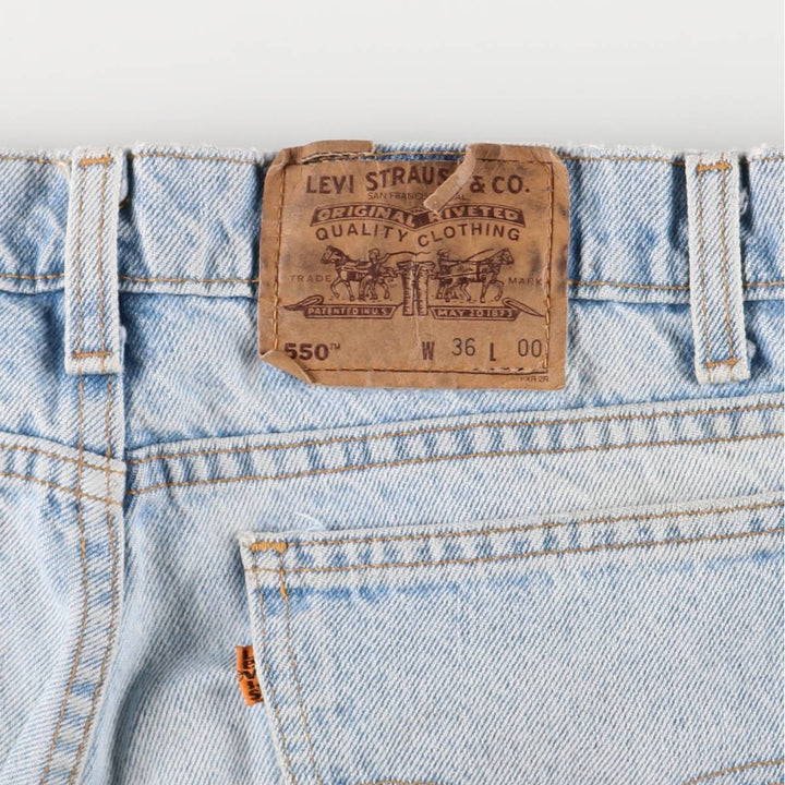 90'S Levi's 36550-0214 Orange Tab Denim Shorts, Made in USA, Men's Size 36, Vintage cotton blue type Vintage Second Hand