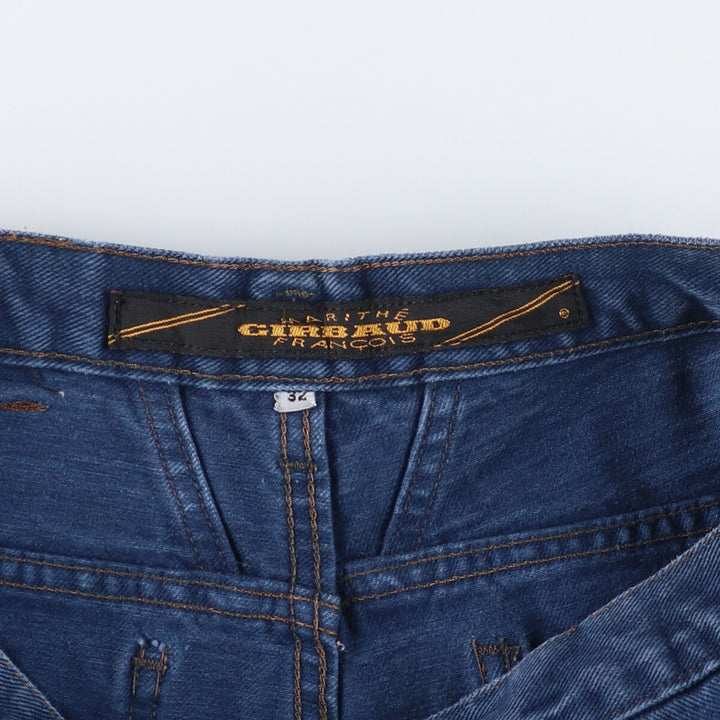 90'S Marithé François Girbaud denim shorts, half pants, jorts, men's w32 equivalent, vintage cotton blue type Vintage Second Hand