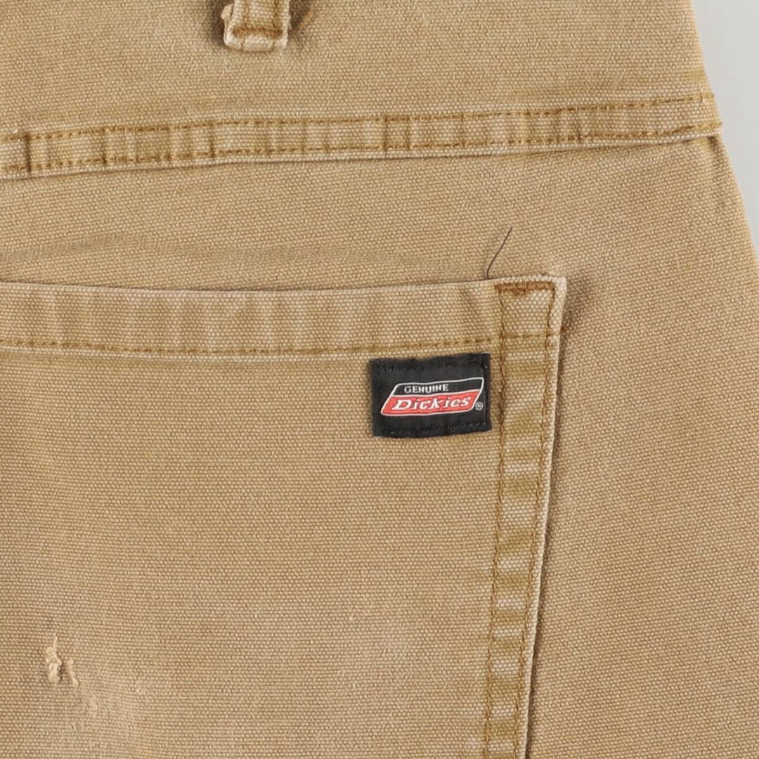 Dickies Men's Oversized Duck Work Shorts (Size W39) cotton beige type brown Vintage Second Hand