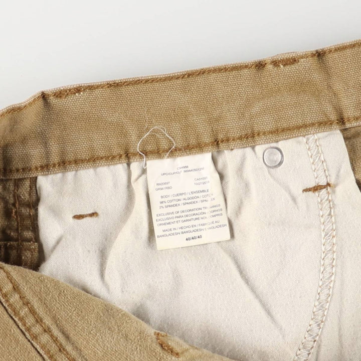 Dickies Men's Oversized Duck Work Shorts (Size W39) cotton beige type brown Vintage Second Hand