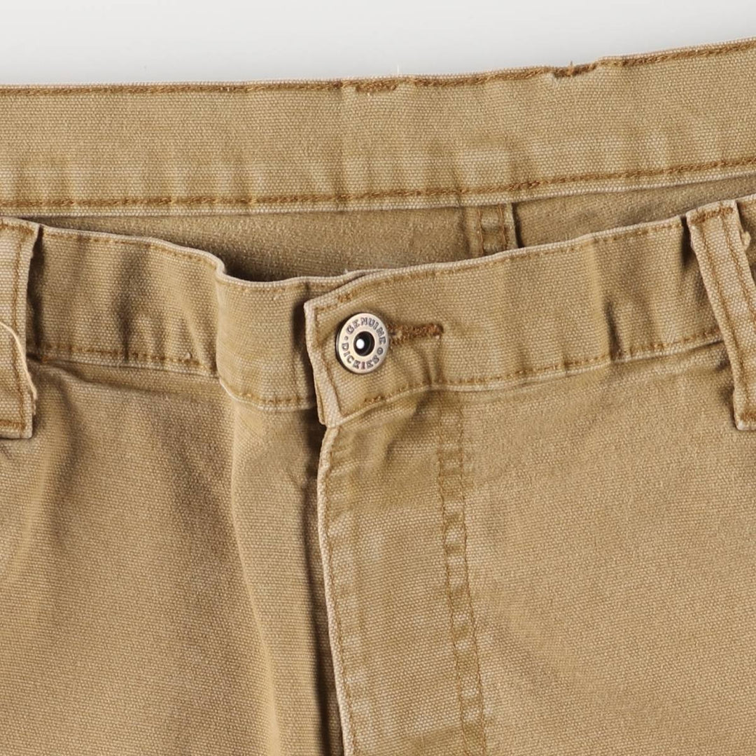Dickies Men's Oversized Duck Work Shorts (Size W39) cotton beige type brown Vintage Second Hand