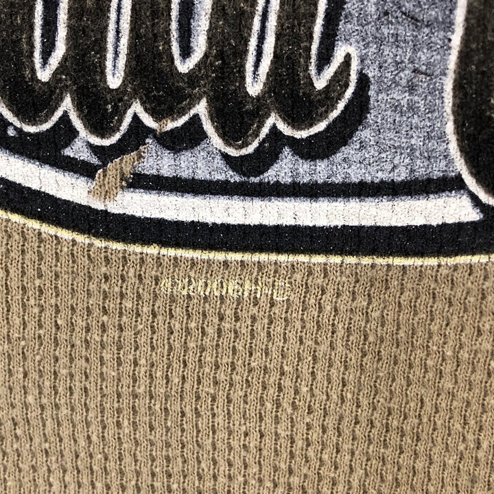 2000'S Harley-Davidson Thermal Long T-Shirt, Waffle, Made in USA, Men's XL cotton beige type brown Vintage Second Hand